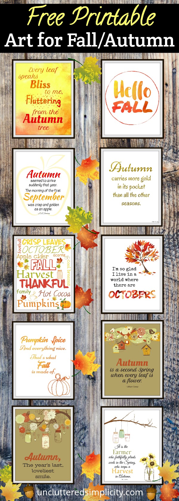 free fall printables | fall wall art | art for fall | autumn printables | free printables #fall #fallprintables