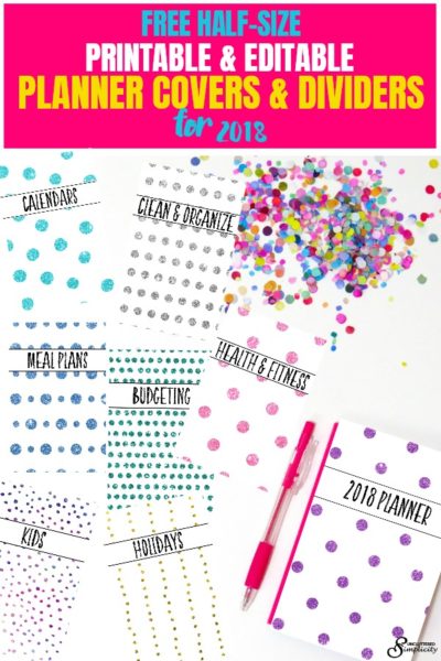Free Half-Size Printable And Editable Planner Covers And Dividers ...