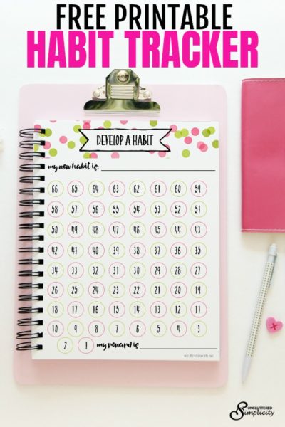Free Printable Habit Tracker-To Help You Rock Your Goals | Organize ...