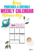Free Weekly Calendar Planner Printable: Full And Half Size Single Page ...