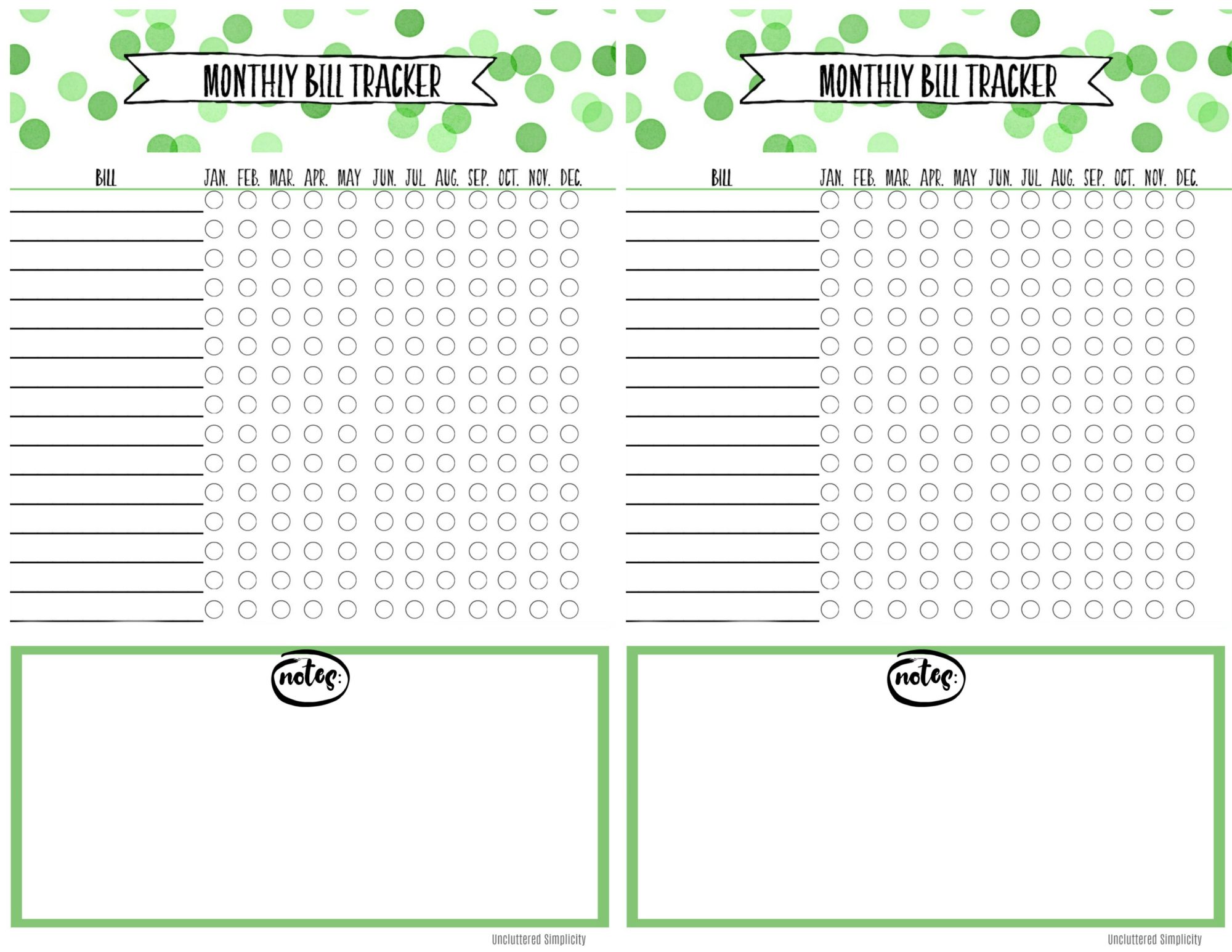Free Printable Monthly Bill Payment Tracker: Organize Your Bills ...