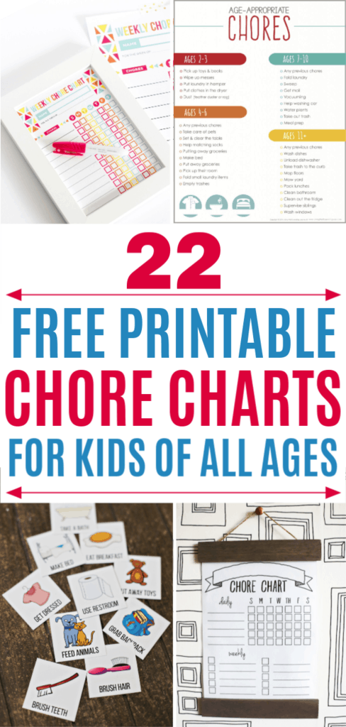 Teach your kids important life skills with these free printable chore charts #freeprintables #chorecharts #kids
