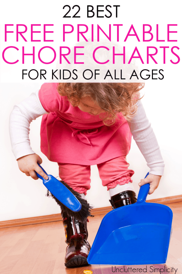 22 Free Printable Chore Charts For Kids of All Ages #choreideas #printables #kids