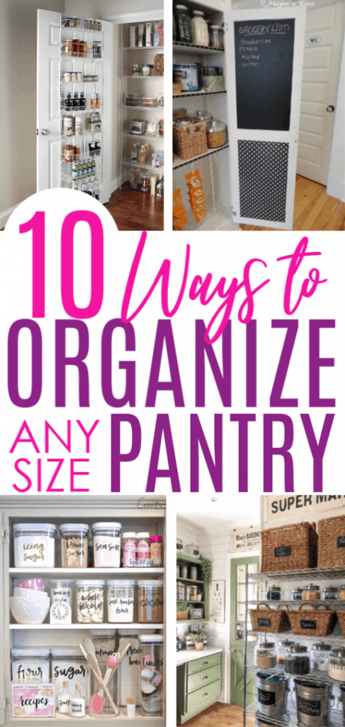 10 DIY Pantry Organization Ideas For Any Size Pantry #pantryorganization #organizedkitchen #organizationhacks