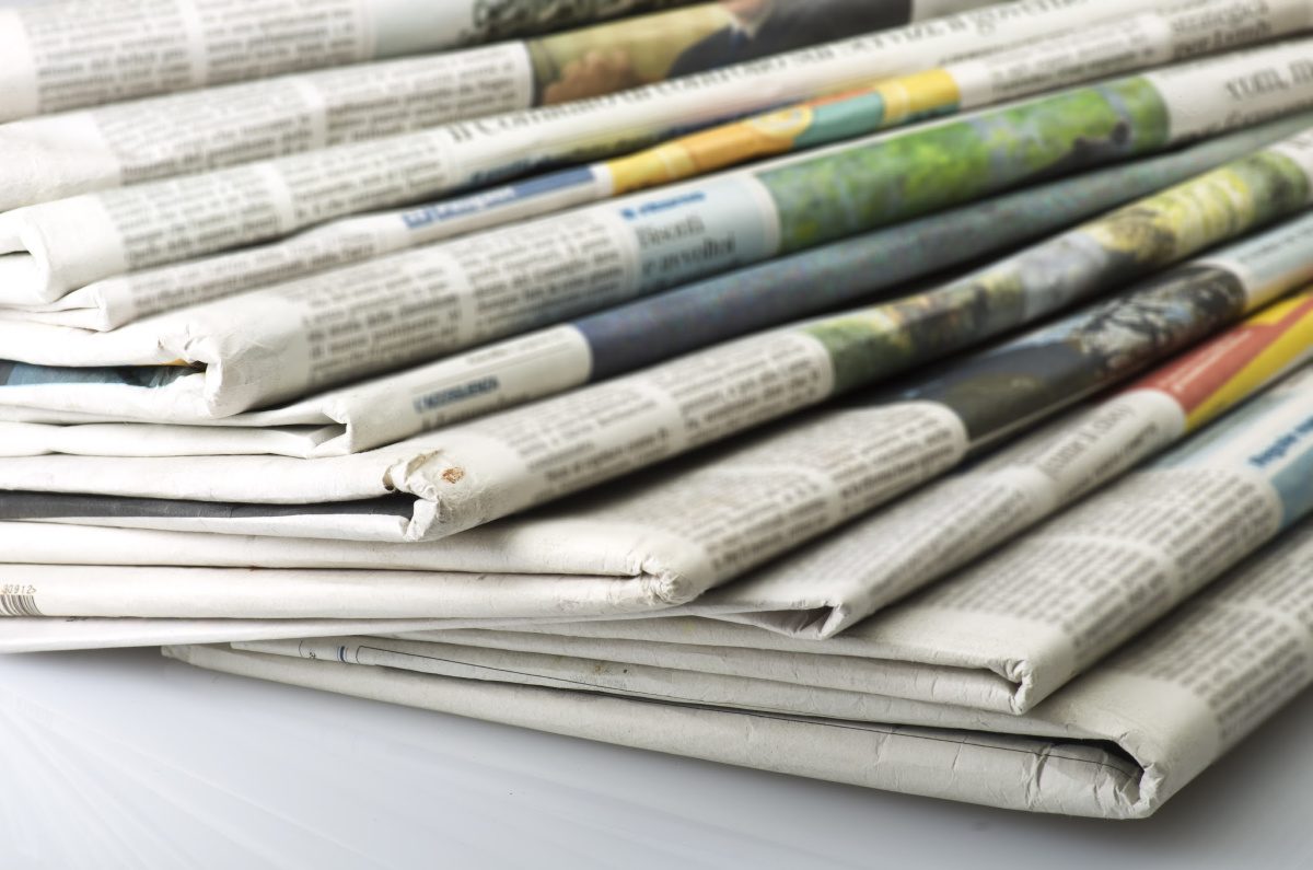 Stack of newspapers-toilet paper alternatives