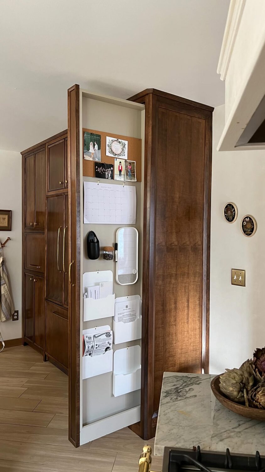 aesthetic kitchen counter organization idea featuring contemporary kitchen storage